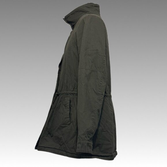 HOT TOPIC Skull Lace Military Jacket Green Gothic Punk Grunge Utility Coat. M - Picture 10 of 13